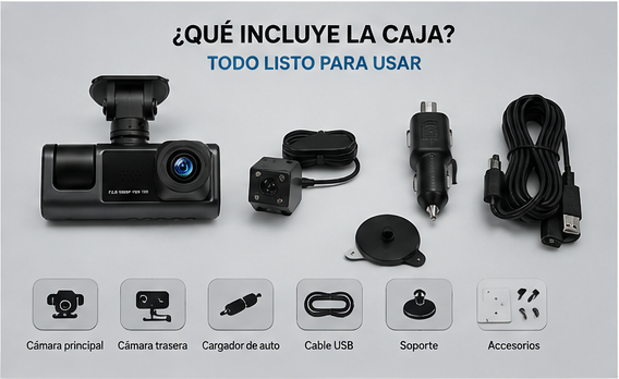 Cámara para Auto 3 en 1 Full HD 1080P 🚗📹