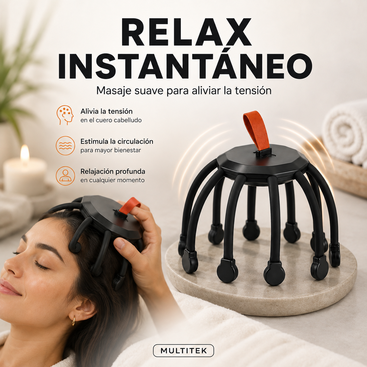 Masajeador Capilar Eléctrico Recargable – Relajación Total 💆‍♂️