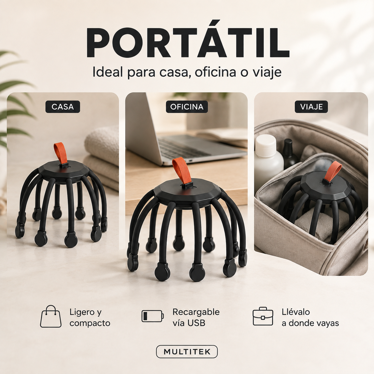Masajeador Capilar Eléctrico Recargable – Relajación Total 💆‍♂️